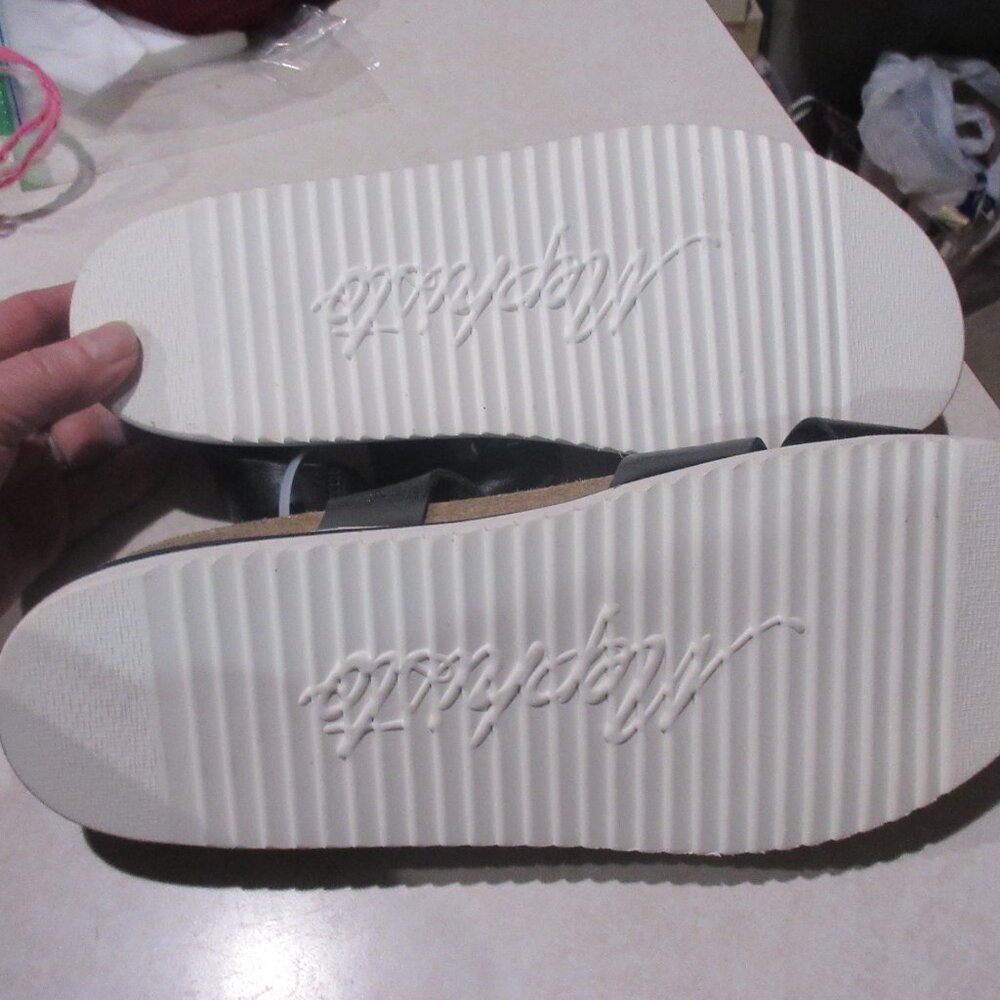 Mephisto Womens modern cork black white  Leather Sandal - nwob  42 - Picture 6 of 6